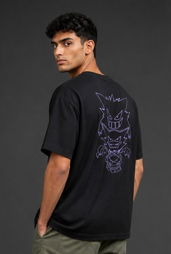Pokémon Inspired Gastly Haunter Gengar Ghost Evolution Line Art Heavyweight Boxy Tee